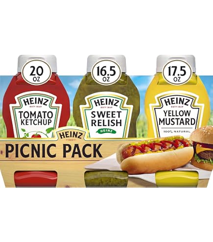 Amazon.com : Heinz Ketchup, Mustard, and Sweet Relish Picnic Pack